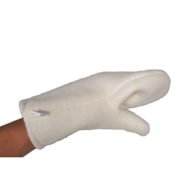 Hvid uldhandske til sauna