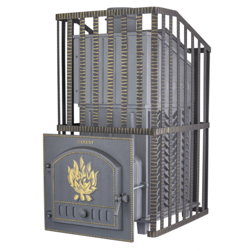 Brændefyret saunaovn - Gefest GFS ZK Uragan 40 i gitter