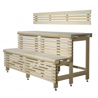 Standard sauna bænk kompleks, Linden træ, længde 2619 mm