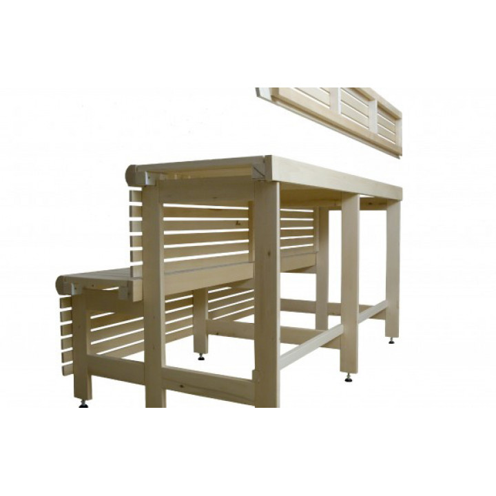 Standard sauna bænk kompleks, Linden træ, længde 2037 mm