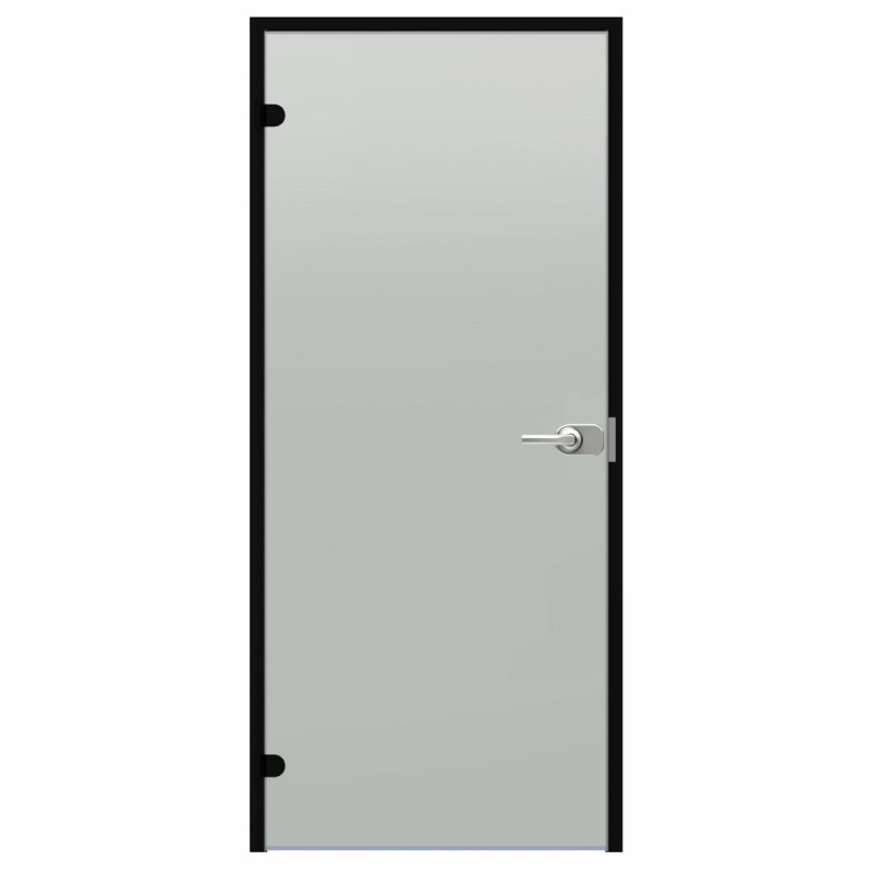 Harvia Black Line låsbar glasdør, satin, 7x21, sort aluminiumsramme