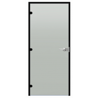 Harvia Black Line låsbar glasdør, satin, 9x21, sort aluminiumsramme