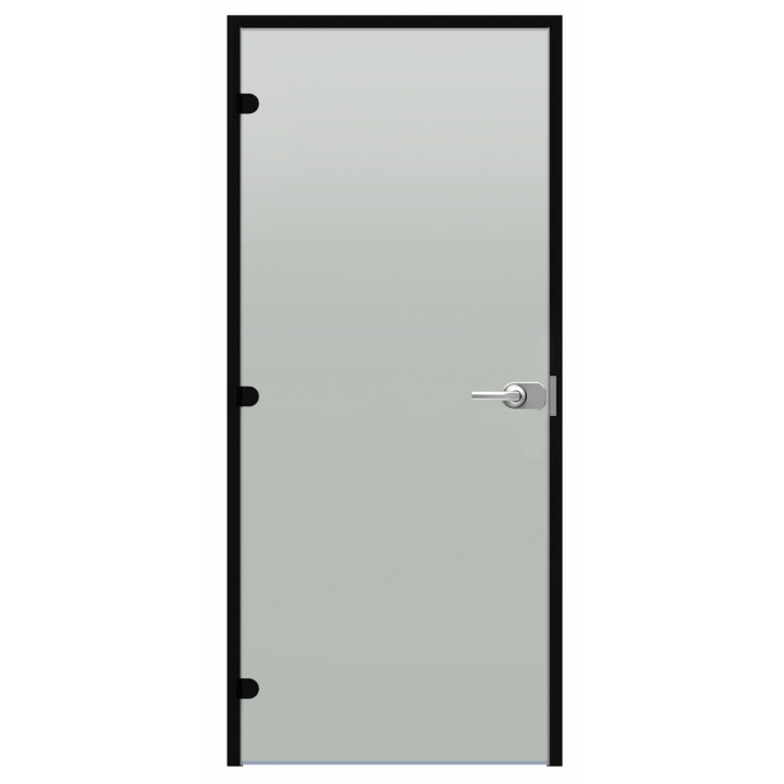 Harvia Black Line låsbar glasdør, satin, 9x21, sort aluminiumsramme