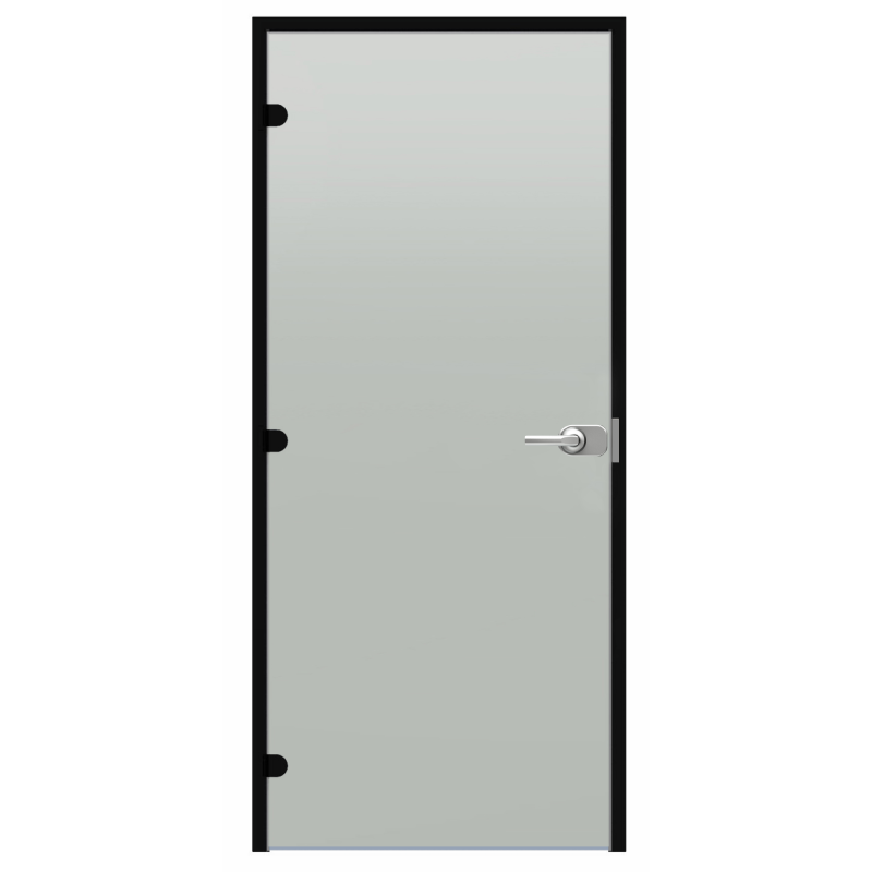 Harvia Black Line låsbar glasdør, satin, 9x21, sort aluminiumsramme