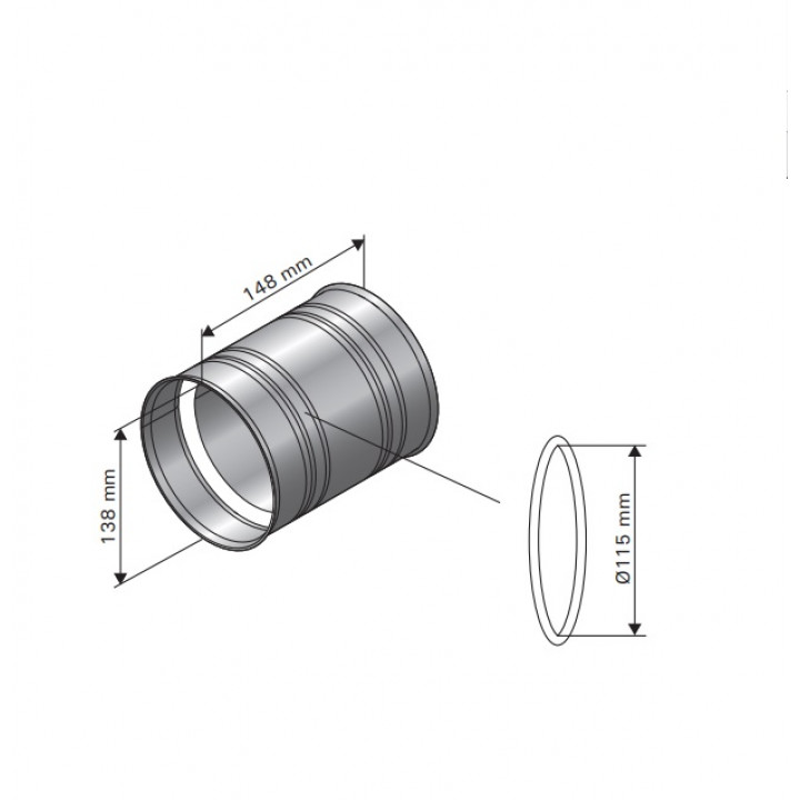 HARVIA skorstensadapter, WZ011115