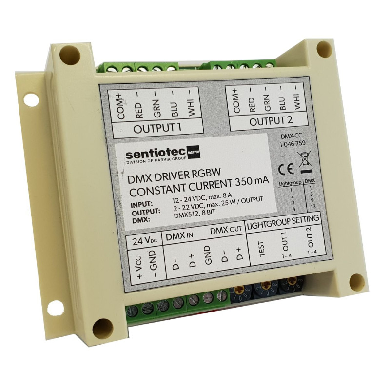 Harvia DMX RGBW LED-driver, 2 × 4 kanaler