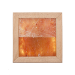 Himalaya salt lys LED, abachi træ 