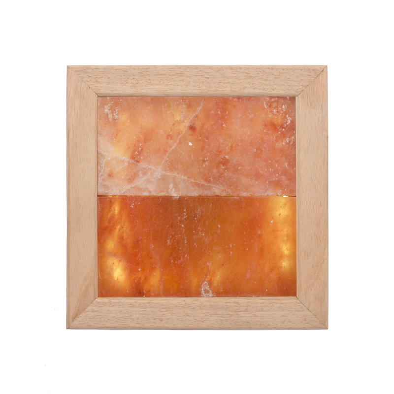 Himalaya salt lys LED, abachi træ