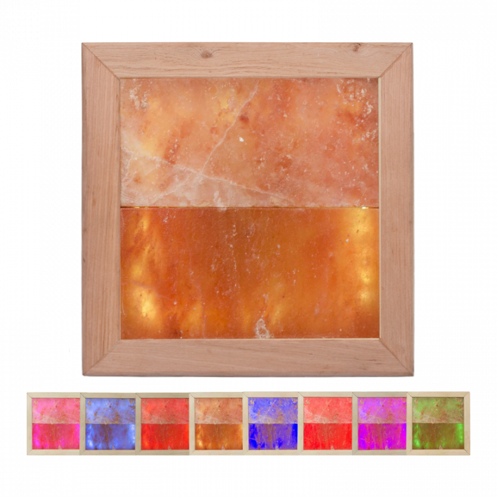 Himalaya saltlampe LED RGB, sort elletræ