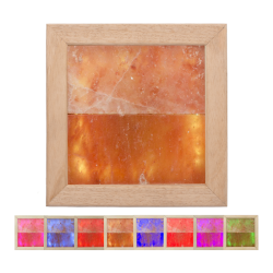 Himalaya salt lys LED RGB, abachi træ 