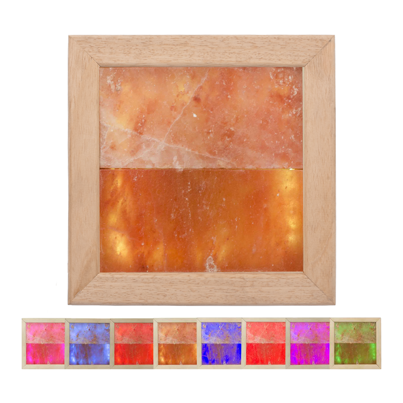 Himalaya salt lys LED RGB, abachi træ