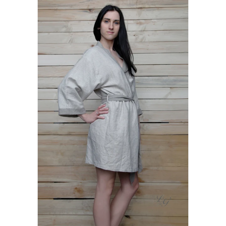 Håndlavet linnedkåbe - kimono