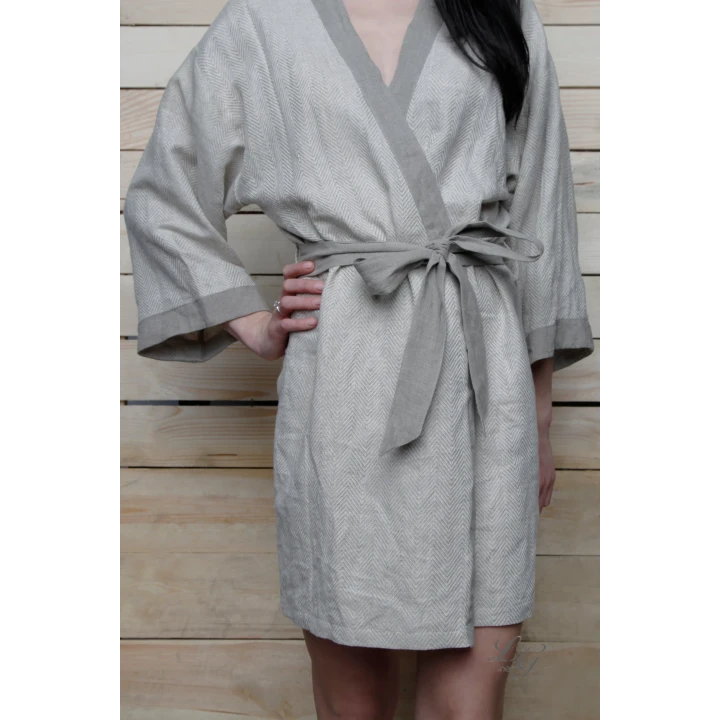 Håndlavet linnedkåbe - kimono