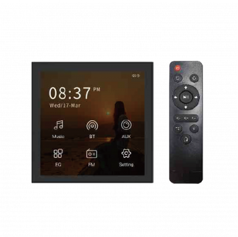 Touchscreen BT vægmonteret forstærker hjemmestereo lydforstærker B4, sort