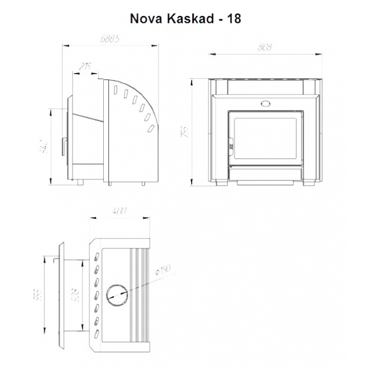 Brændefyret saunaovn - NOVA KASKAD 18
