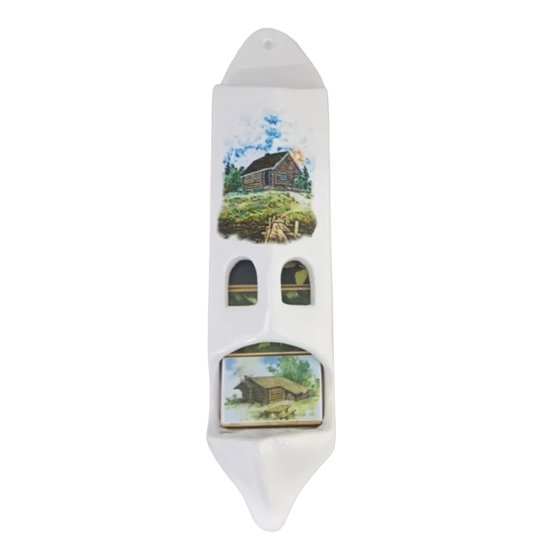 Keramisk tændstikæskeholder med 5 tændstikæsker