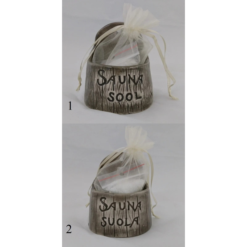 Keramisk saltbeholder til sauna - mørk 120