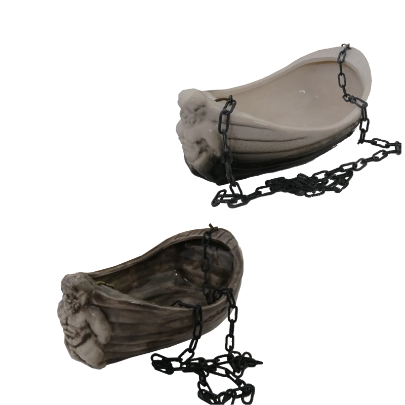 Keramisk beholder til dufte - båd med Poseidon