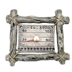 Keramisk saunatermometer - i kvistramme 