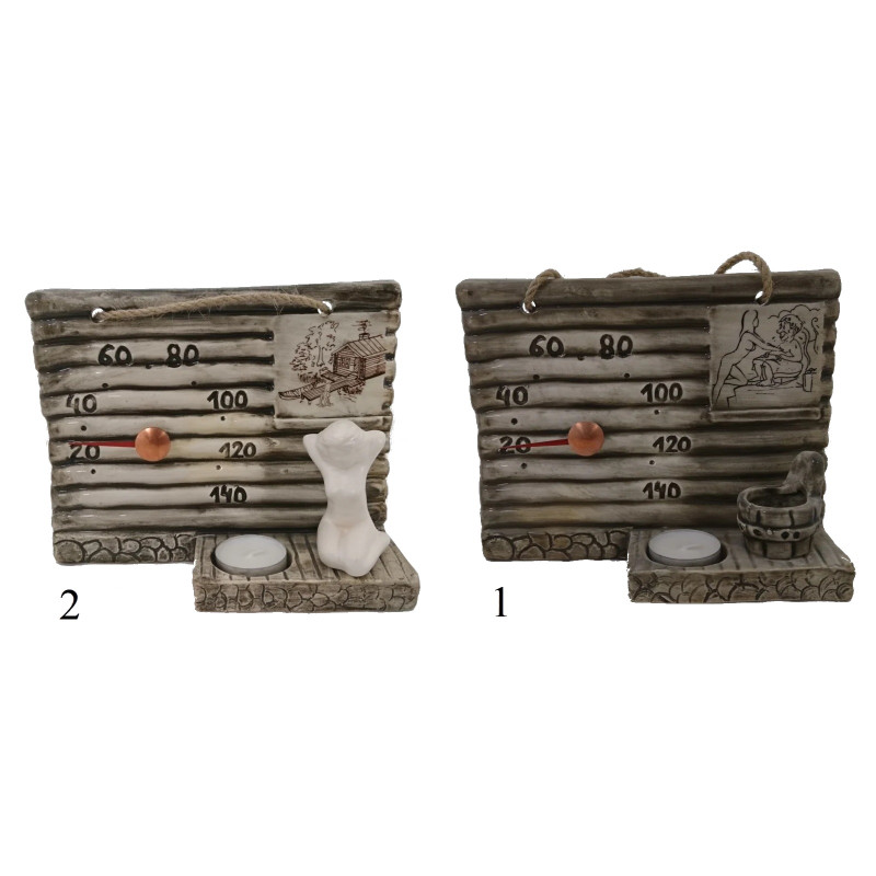 Keramisk saunatermometer - med stearinlys