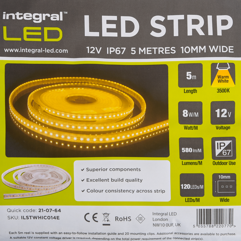 Varmt hvidt LED-lys 12V