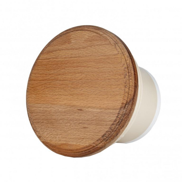MM-S saunaventilator med bagventil og rund træfinish d/100mm