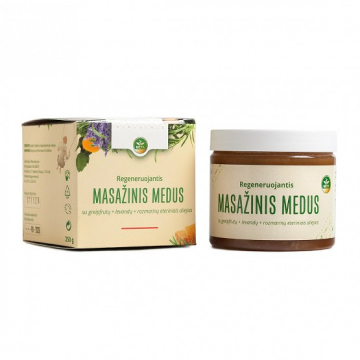 Massagehonning med æteriske olier af grapefrugt, lavendel og rosmarin, 250 g