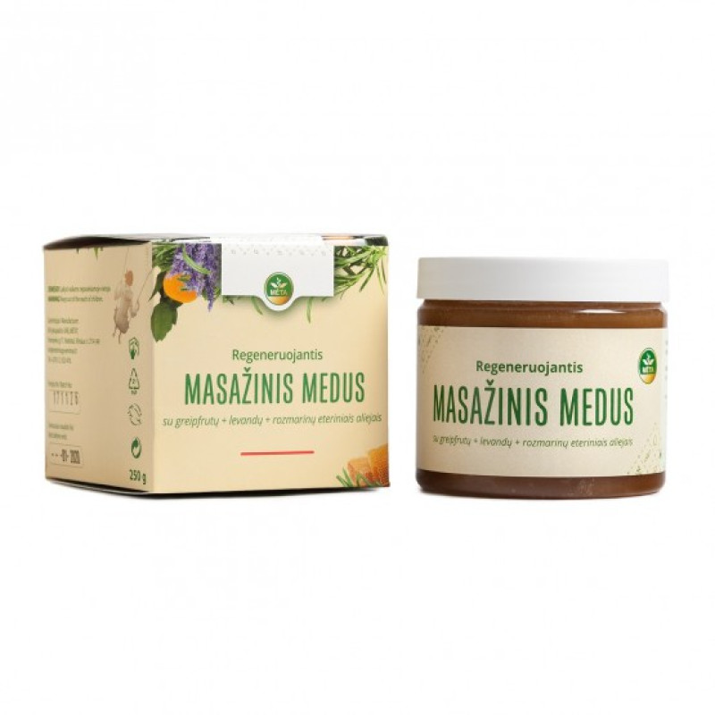 Regenererende massagehonning med grapefrugt, lavendel, rosmarin æteriske olier