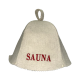 Saunahat - Sauna, med rød skrift