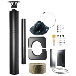 Stålisoleret skorstensæt - HARVIA, sort 