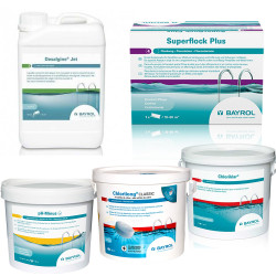 Vedligeholdelsessæt med klor, til pools med stort filter 