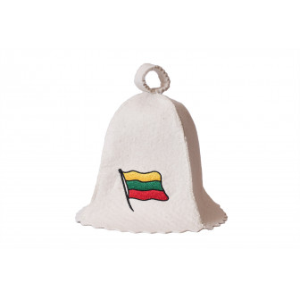 Saunahat - Litauisk flag, hvid