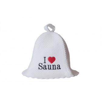 Saunahat - jeg elsker sauna, hvid