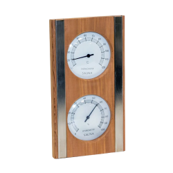 SAUFLEX termo-hygrometer, cedertræ, hvid farve 
