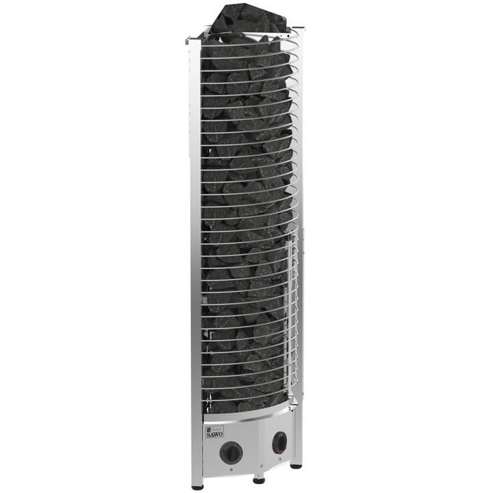 Elektrisk saunaovn – SAWOTEC Tower Corner, med styreenhed