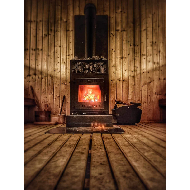 Brændefyret saunaovn - SUMMIT MANASLU OPEN med netgitter