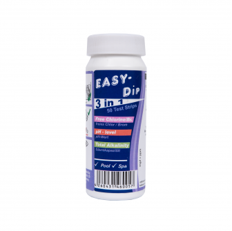 Vandteststrimler Easy-Dip 3 i 1, pH/CL/BR/Alkalinitetstestning, 50 stk.