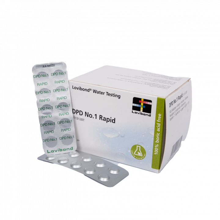 Vandtesttabletter DPD 1, klorbestemmelse, 10 tabletter