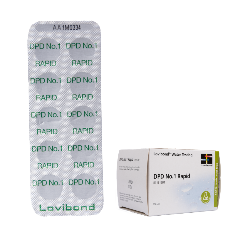 Vandtesttabletter DPD 1, klorbestemmelse, 10 tabletter