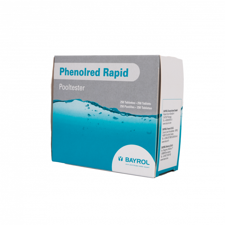 Vandtesttabletter Phenolred Rapid, til pH-bestemmelse, 10 tabletter
