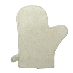 Uld handske til sauna, hvid 